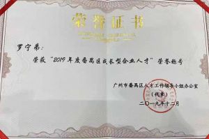 mk(中国)一站式服务体育集团CEO罗宁弟荣膺番禺区杰出产业人才奖